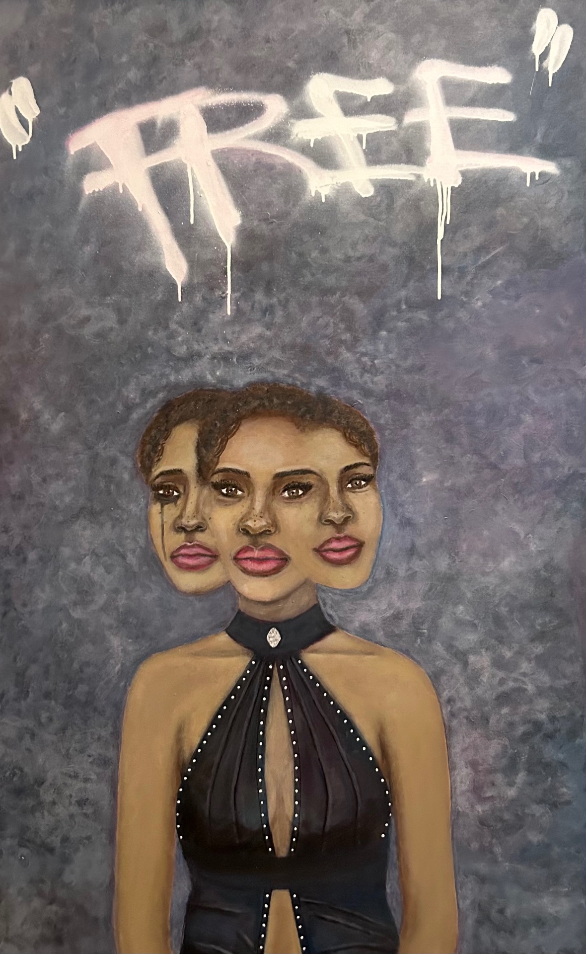 Free — Oil and spray paint on canvas by Blank
